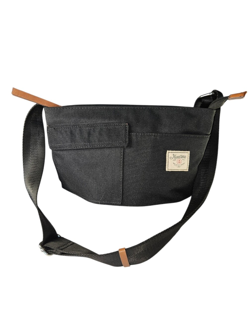 Nautica Black Canvas Fanny Pack /Crossbody Sling Bag Adjustable Strap Travel
